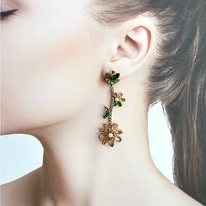 Kate Spade Crystals Blooms Garden Statement Earrings